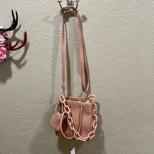 Neutral tone crossbody bag with chain. NEW!!
